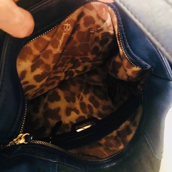 Leather B Makowsky shoulder Hand bag satchel blue - Picture 2 of 14